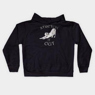 Cat Yoga Shirt Funny Quote STRETCH IT OUT Cute Kitty Workout Kids Hoodie